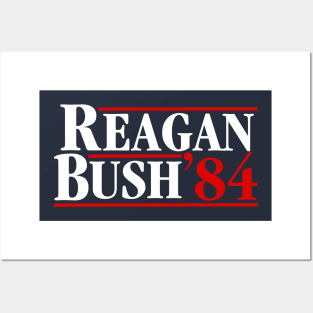 Reagan Bush 84 (on Navy) Posters and Art